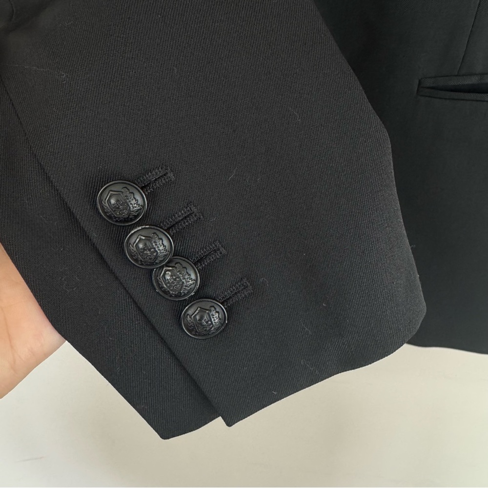 The Kooples One Button Blazer Jacket Black Wool Size IT 40 Minimalist - Picture 4 of 11